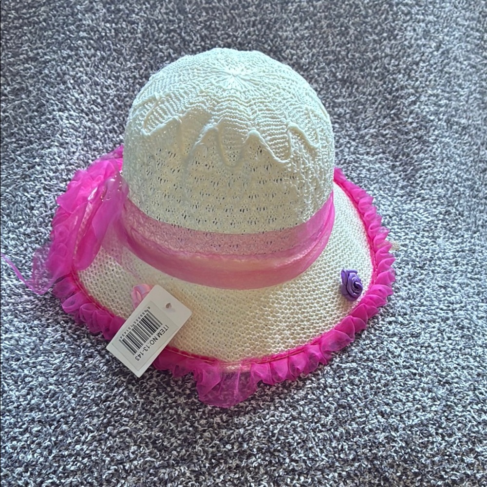 Pink toddler kids tea party custume hat.